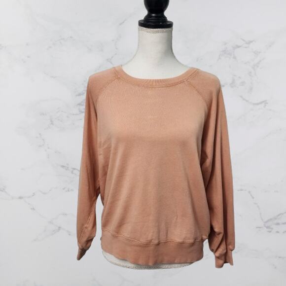 J.Crew Peach Top Sweatshirt Small 100% Cotton Relaxed Fit - Picture 1 of 6
